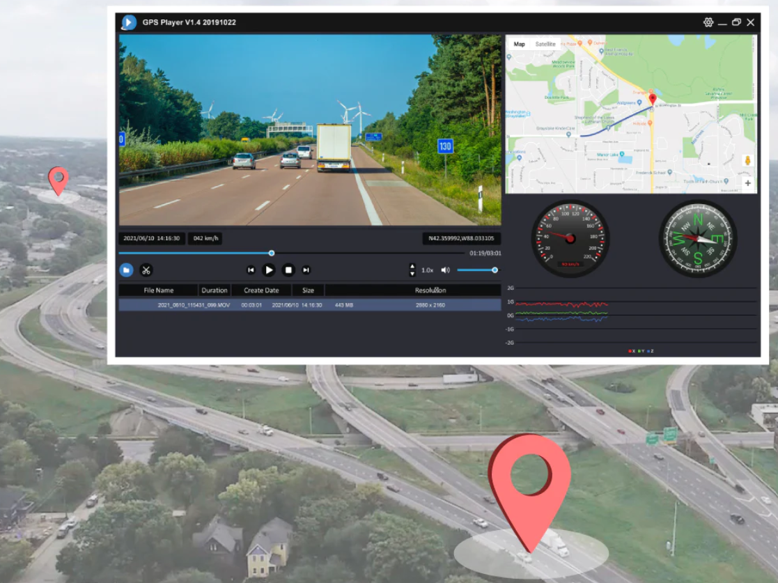 Vehicle tracking on Rove GPS dash cam